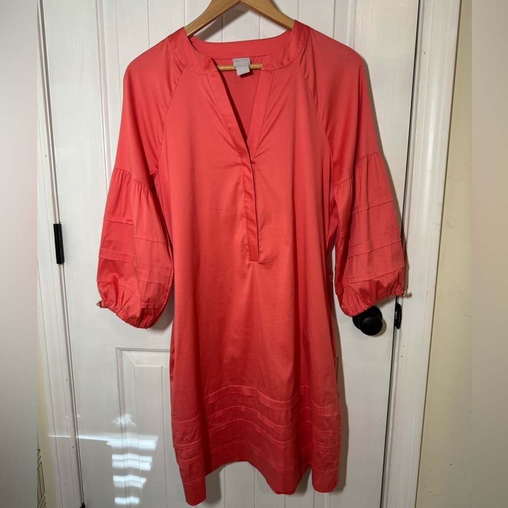 Chico's Vibrant Coral Dress With Pockets